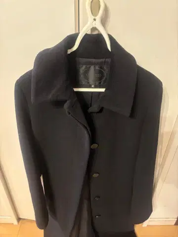 울 100% 블랙 피코트