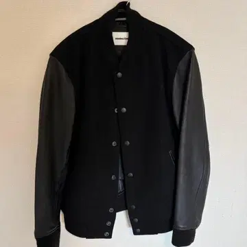 [ 새상품급 ] 몽키타임 멜톤 바시티 자켓 가죽