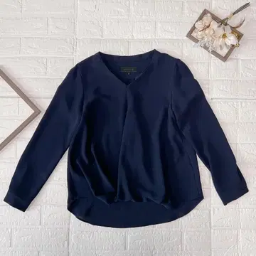 UNTITLED 언타이틀 긴팔 블라우스 네이비 M 사이즈 월드
