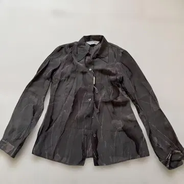 미사용품 PRISMA 블랙 스트라이프 긴팔 셔츠 made in 이탈리아