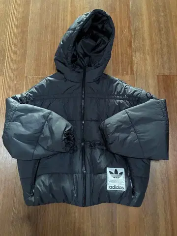 adidas 후드 부착 다운 자켓 블랙