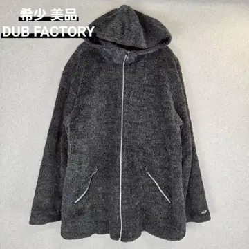 레어 새상품급 DUB FACTORY 퍼 로고 자수 후드티