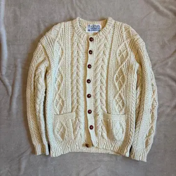 구제 의류 아이보리 케이블 니트 가디건