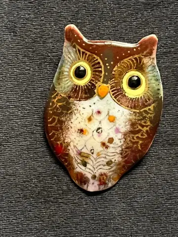 칠보 세공 올빼미 디자인 브로치