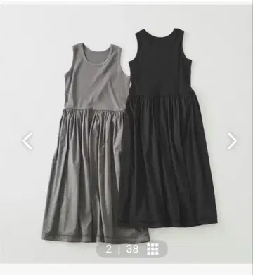 북유럽 생활 잡화점 은은한 레이스 코튼 페치 원피스 차콜 M