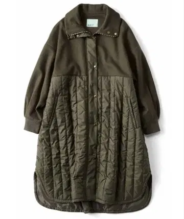 IEDIT 멜톤 혼방 퀼팅 코트 (카키)