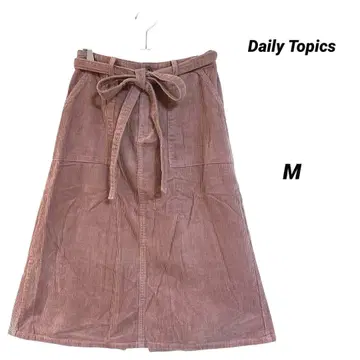 DailyTopics 코듀로이 스커트 리본 M 핑크 깔끔 가을/겨울