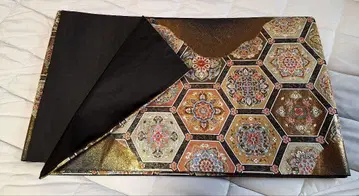 다색 육각형 무늬 후쿠로 오비