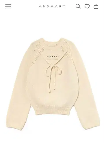 andmary Casey 니트 탑 아이보리