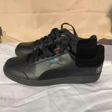 블랙 합성 피혁 로우컷 스니커즈