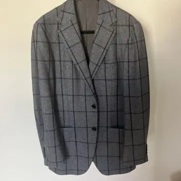 새상품급 BEAMS 울 실크 윈도우페인 가을/겨울 자켓 그레이 50