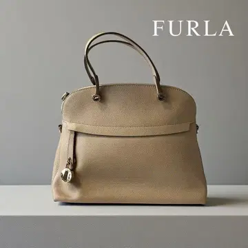FURLA 파이퍼 핸드백 가죽 베이지 M