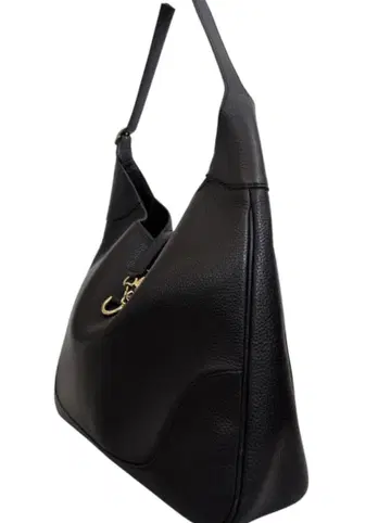 새상품급 MAURO GOVERNA 블랙 가죽 숄더백 골드 금장 장식