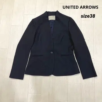 UNITED ARROWS 노카라 자켓 테일러드 자켓 38 다크 네이비