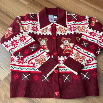 홍콩 디즈니 한정판 미키 미니 크리스마스 니트 가디건