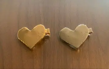 potete 포테테 하트 헤어 클립 실버 골드