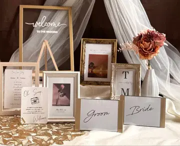 [ 즉시 발송 ] 웰컴 스페이스 웰컴 보드 골드 프레임 사진 액자