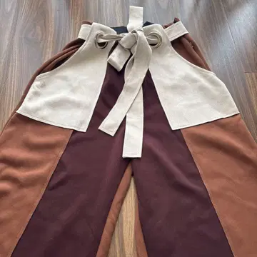 베이지 브라운 와이드 팬츠 사이즈F