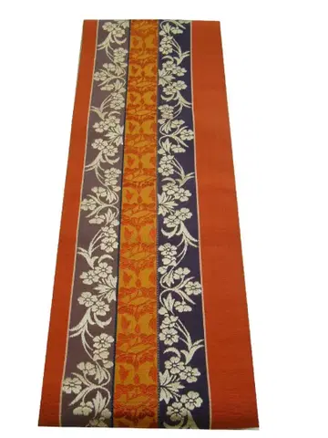 하카타 오리 오샤레 4촌 양면 코부쿠로 오비 순수 실크 Ws598