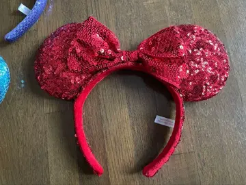디즈니 / 미니 마우스 머리띠 빨간색 스팽글