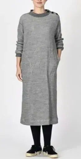 45R 더블 페이스 와플 스트레치 시맨즈 드레스