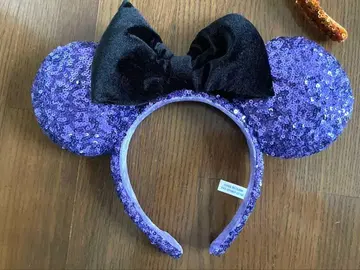 디즈니 스팽글 머리띠 보라색