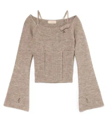 ANDMARY Baby ribbon knit tops brown