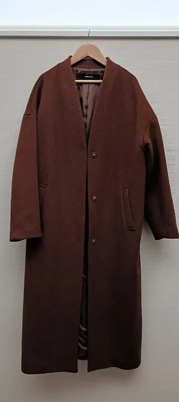 JOURNALSTANDARD 브라운 울 혼방 롱 코트