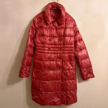 Merueilleux Vente 빨간색 롱 다운 코트 얇은 소재