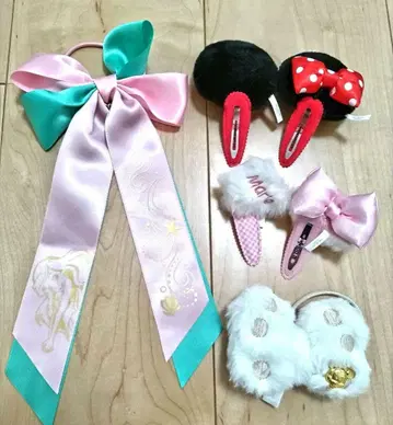 디즈니 캐릭터 머리띠 헤어 클립 4개 세트