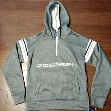 로사센 하프 지퍼 후드 부착 후드티 M 그레이 속기모