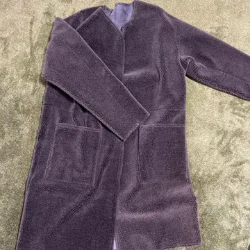 플리스 퍼플 롱 코트