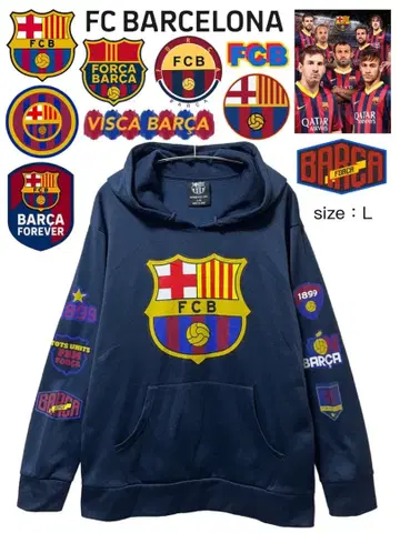 FC 바르셀로나 후드티 L 네이비 USA 구제 의류