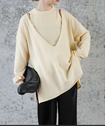 [ SELECTMOCA by son ] 레이어드 아메슬리 니트 세트