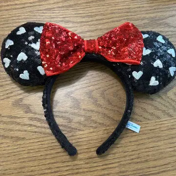 미니 마우스풍 머리띠 (하트 무늬)