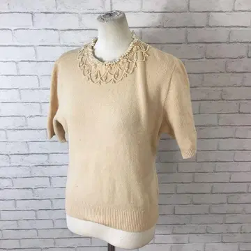 12.3 h23 유키토리이 반팔 니트 스웨터 M 비쥬