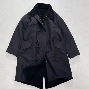 BEAUTY&YOUTH 리버서블 보아 코트 블랙 드로 코드 S