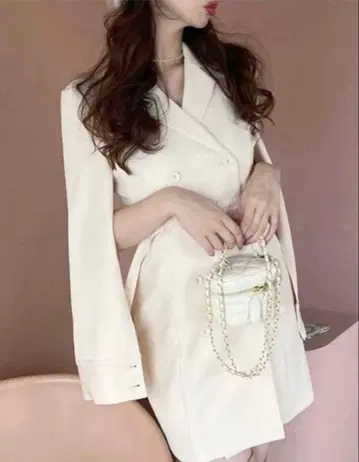 ROYAL PARTY 더블 브레스트 케이프 원피스