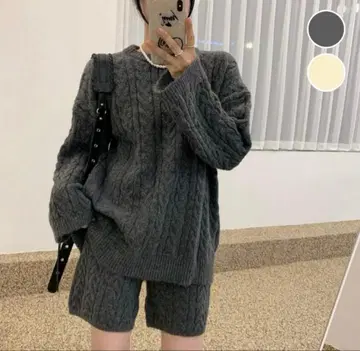 새상품 그레이 니트 셋업