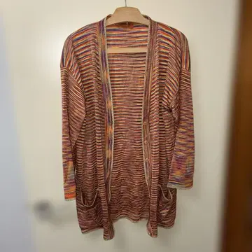 MISSONI 멀티 컬러 스트라이프 롱 가디건 7부 소매