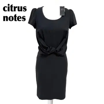 택 포함 citrus notes 반팔 드레스 원피스 36 블랙 무지