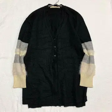 [ 멜로즈 클레어 ] 가디건 소매 보더 사이드 슬릿 M 상당