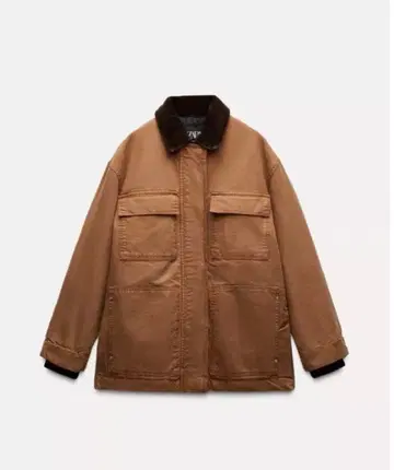 택 포함 새상품 ZARA 대비 색상 퀼팅 자켓