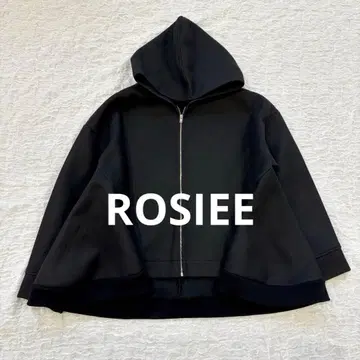 [ ROSIEE ] 로지 후디드 숏코트 플레어 블랙