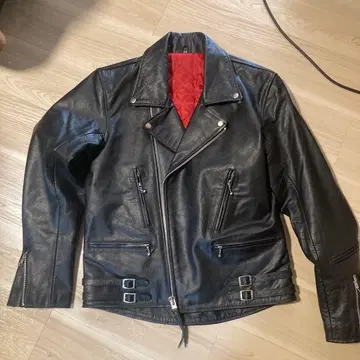 [ 찢김 있음 ] 로니슨풍 가죽 라이더 자켓 사이즈 44