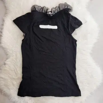 aliceauaa 앨리스아우아아 프릴 달린 블랙 반팔 T셔츠 코르셋 이너