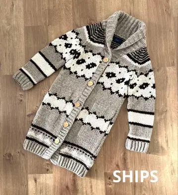 SHIPS 숄카라 롱 가디건 카우친 니트 WEB 한정판