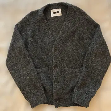 SINSS 샤기 니트 믹스 가디건