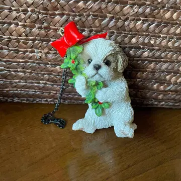 시츄 크리스마스 피규어 오너먼트