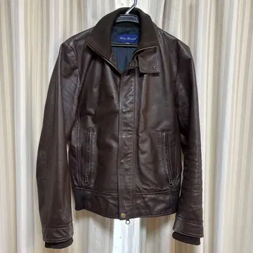 브라운 가죽 재킷 S